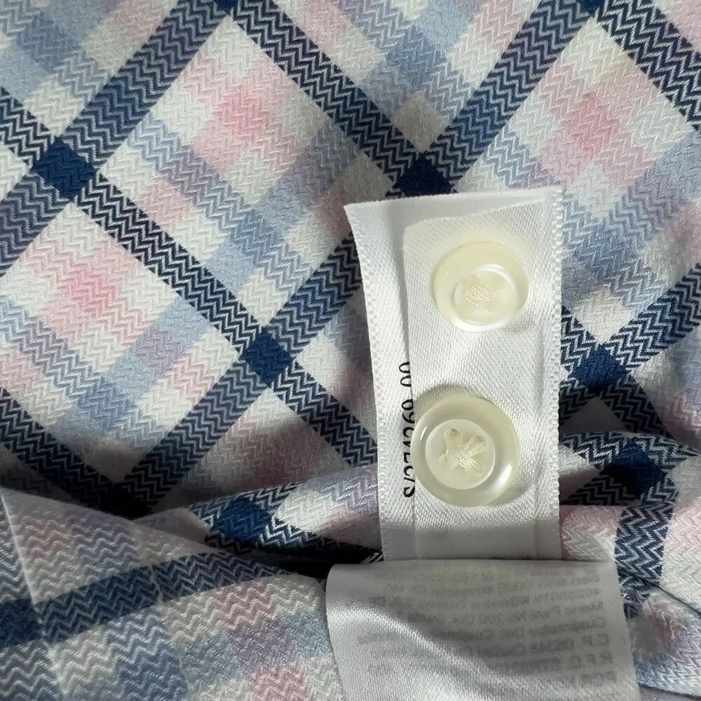 Banana Republic Grant Fit Men's L Supima Cotton Plaid Long Sleeve Button Shirt